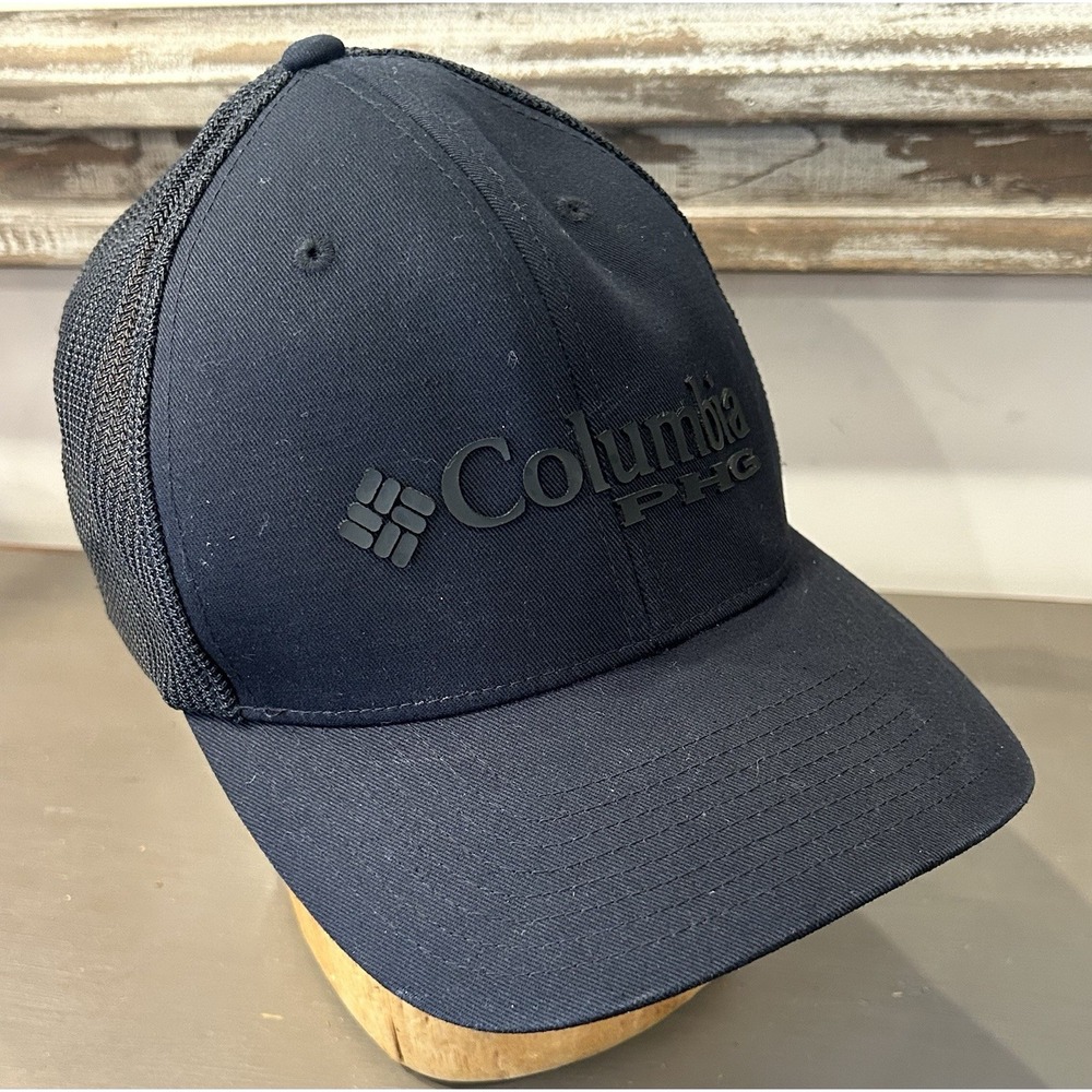 Columbia Black PHG With Antler Logo Cotton/Mesh Hat Size S/M